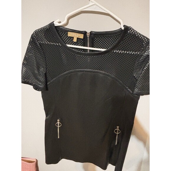 Michael Kors Collection Black Leather Dress Size 2 - Picture 4 of 6